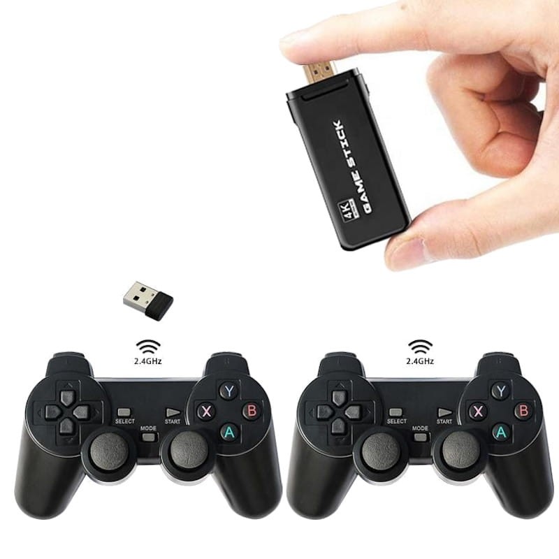 Consola Arcade Stick 4K 64 GB + 2 Comandos Sem Fio HDMI - Item1