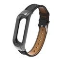 Cool Pulseira Xiaomi Mi Band 3 Couro Preto + Estrutura de Metal - Item
