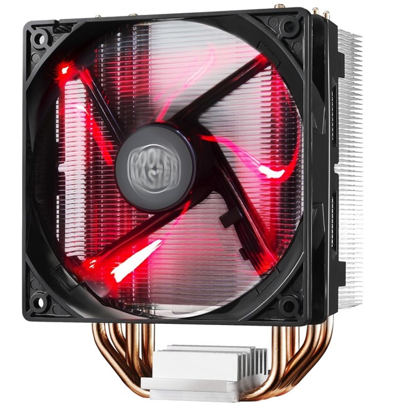 Cooler CPU Hyper 212 LED - cor preta, iluminação LED vermelha. Soquetes suportados: Soquete AM2, Soquete AM3, Soquete AM3, Soquete AM3 +, Soquete FM1, Soquete FM2, Soquete FM2, LGA 1151 (soquete H4), LGA 2011-v3 (soquete R) - Item