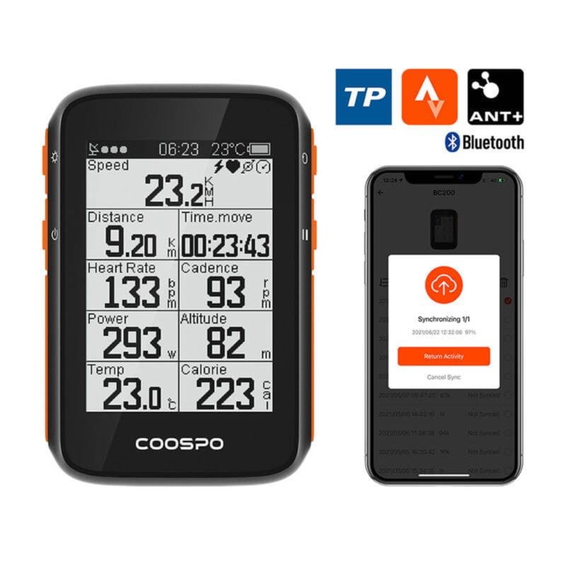 Coospo BC200 GPS+ GLONASS+BeiDou BLE+ANT+ Negro - Ciclocomputador - Ítem4