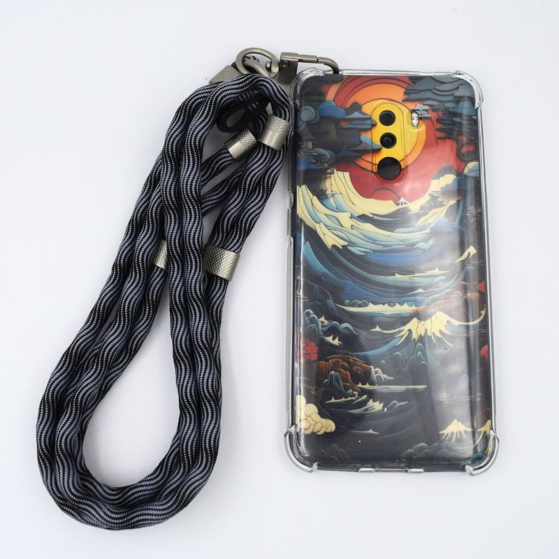 Cordon pour Téléphone Portable Noir et Blanc - Universel avec Carte pour Toutes les Coques - Ítem1