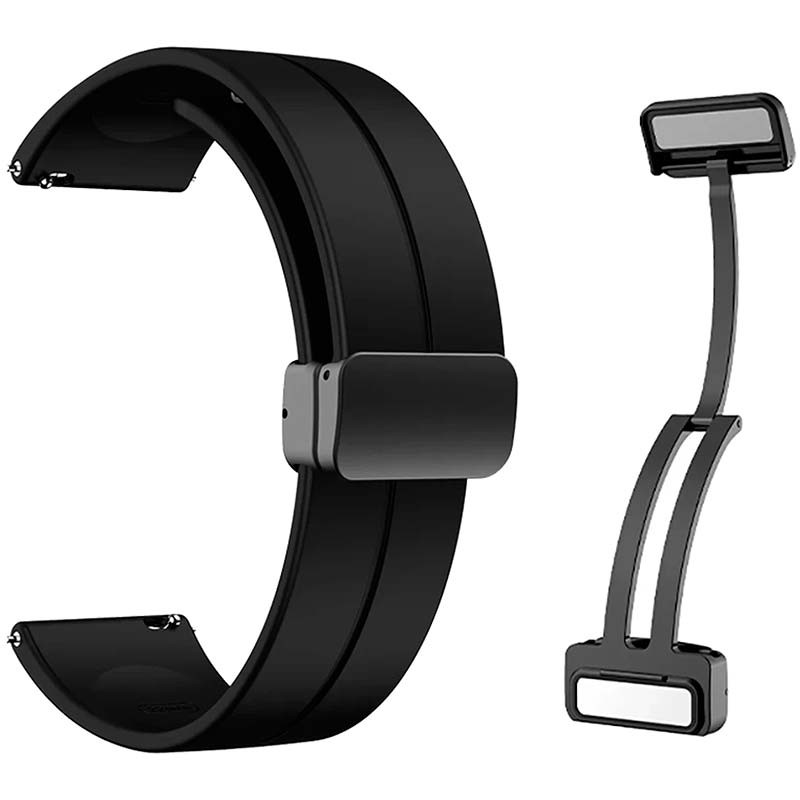 Pulseira de silicone rosa com fecho magnético universal de 22mm para smartwatch - Item2