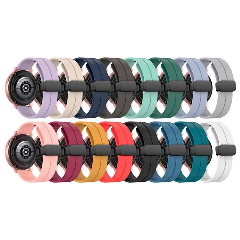 Pulseira de silicone rosa com fecho magnético universal de 22mm para smartwatch - Item4
