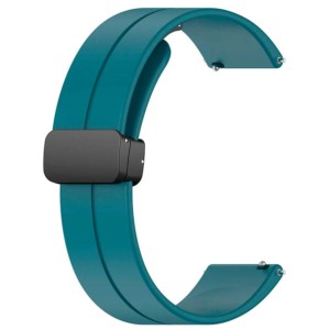 Pulseira de silicone azul com fecho magnético universal de 22mm para smartwatch