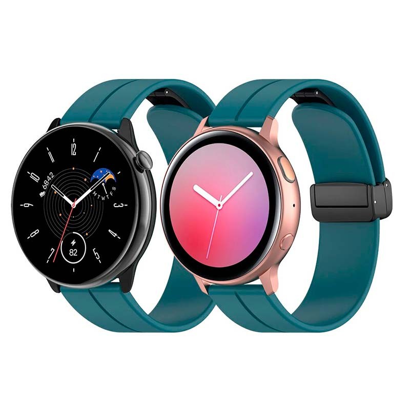 Pulseira de silicone azul com fecho magnético universal de 22mm para smartwatch - Item1