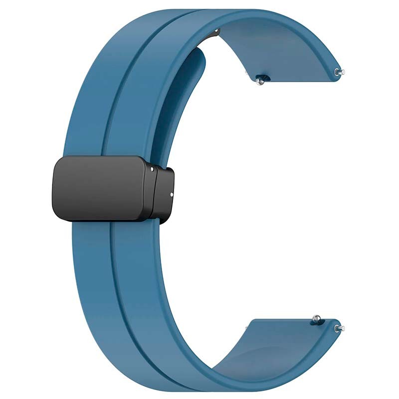 Pulseira de silicone azul marinho com fecho magnético universal de 22mm para smartwatch - Item