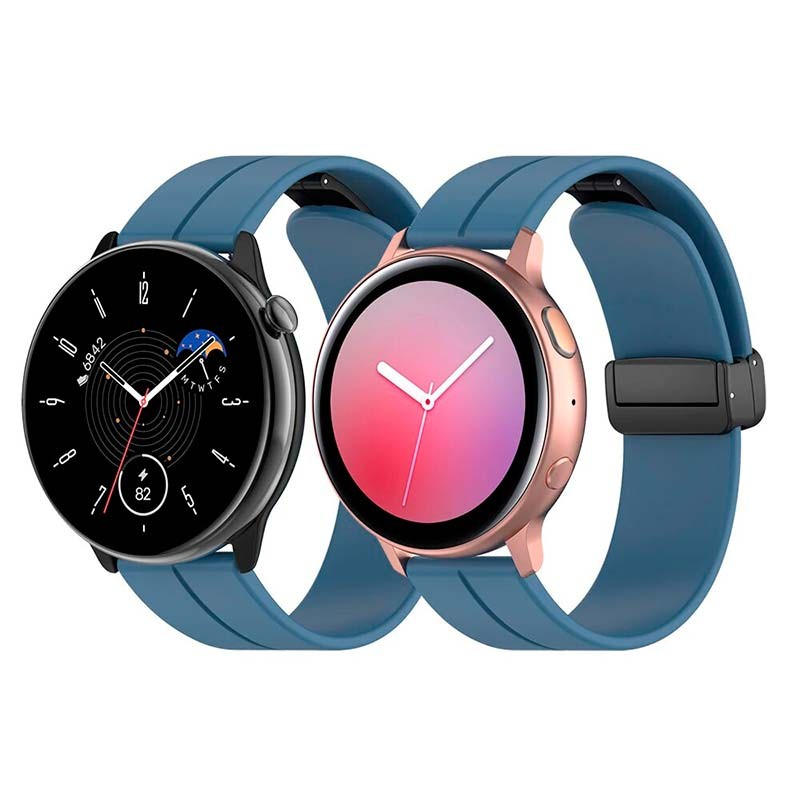 Pulseira de silicone azul marinho com fecho magnético universal de 22mm para smartwatch - Item1