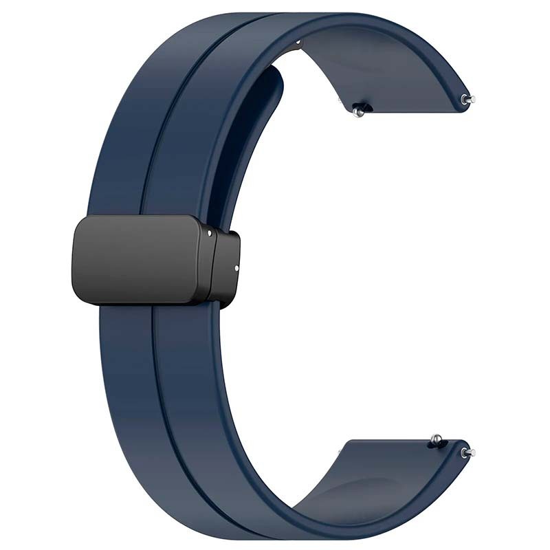 Pulseira de silicone azul escuro com fecho magnético universal de 22mm para smartwatch - Item