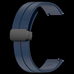 Bracelet en silicone bleu foncé avec fermoir magnétique universel de 22 mm pour smartwatch