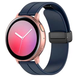 Vue de face du bracelet en silicone bleu foncé magnétique universel de 22 mm pour montre intelligente