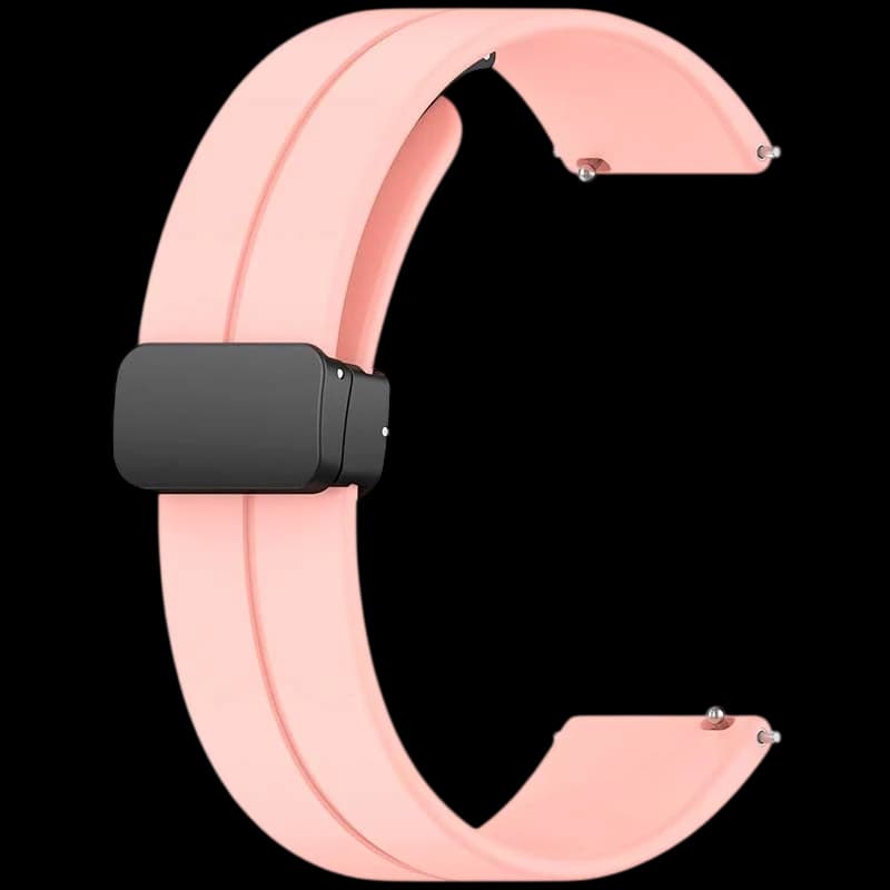 Correa de silicona rosa con cierre magnético universal de 22mm para smartwatch