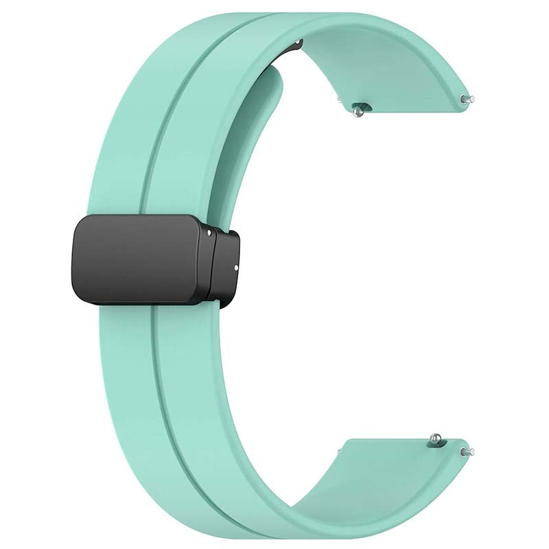 Pulseira de silicone verde claro com fecho magnético universal de 22mm para smartwatch - Item