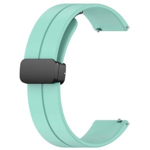 Correa de silicona verde claro con cierre magnético universal de 22mm para smartwatch