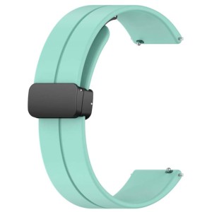 Pulseira de silicone verde claro com fecho magnético universal de 22mm para smartwatch