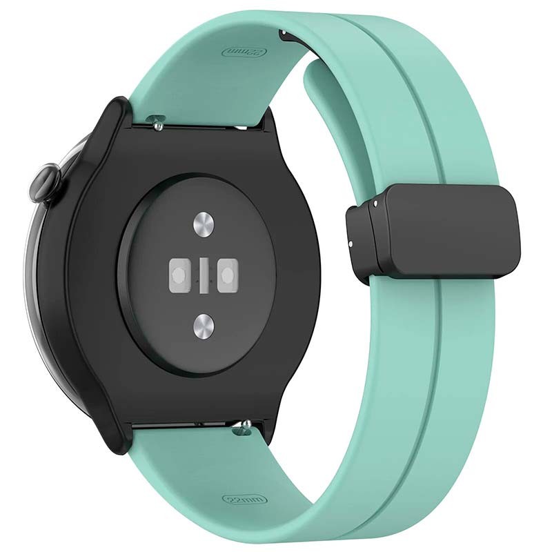 Pulseira de silicone verde claro com fecho magnético universal de 22mm para smartwatch - Item1