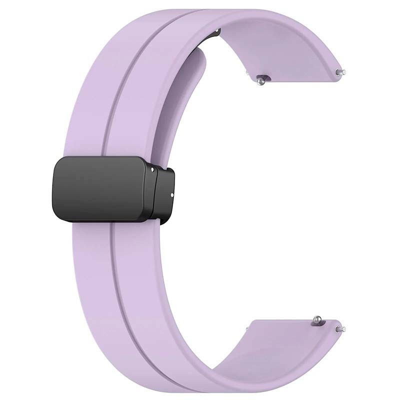 Pulseira de silicone roxa com fecho magnético universal de 22mm para smartwatch - Item