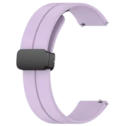 Bracelet en silicone pourpre avec fermoir magnétique universel de 22 mm pour smartwatch