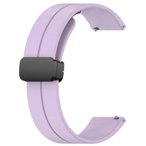 Bracelet en silicone pourpre avec fermoir magnétique universel de 22 mm pour smartwatch
