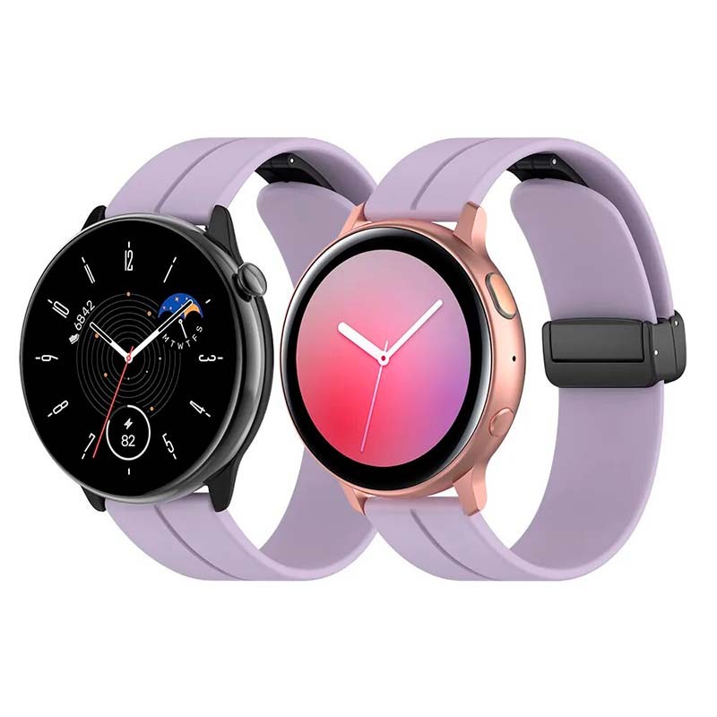 Pulseira de silicone roxa com fecho magnético universal de 22mm para smartwatch - Item1