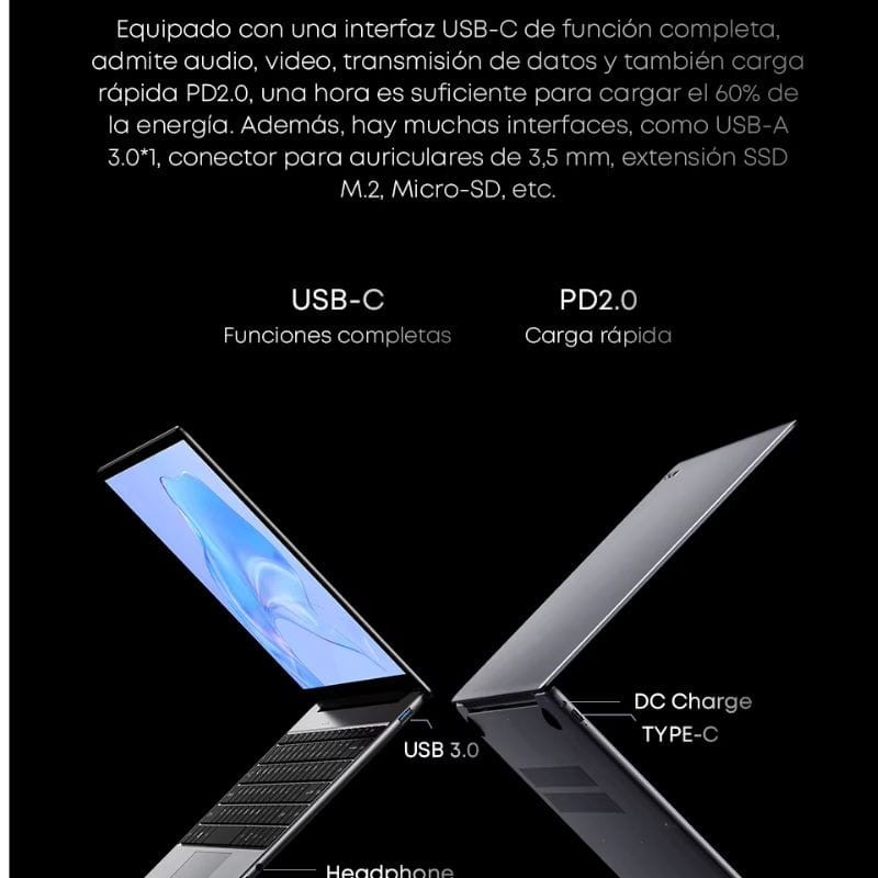 Chuwi CoreBook X Intel Core i3-1220P/16GB DDR4/512GB SSD/14 /W11 Home Cinzento - Portátil - Item2