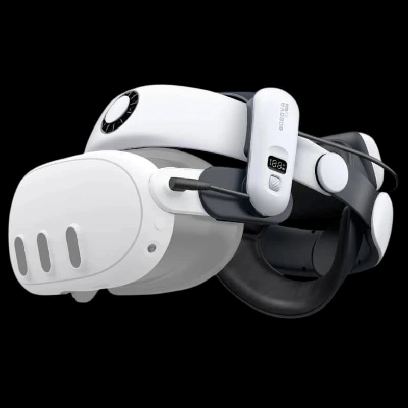 Correia BOBOVR S3 PRO com bateria e ventilação para Meta Quest 3 / Quest 3S Branco - Acessório para óculos VR