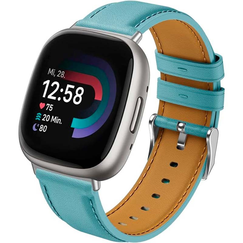 Correa para Fitbit Versa 4 - Cuero - Azul Claro