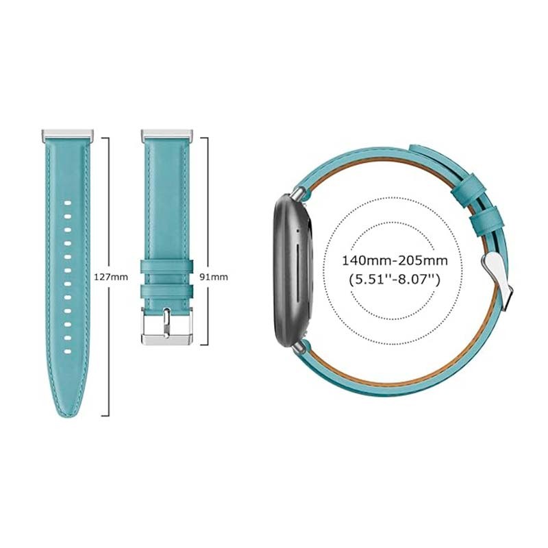 Correa de cuero azul claro para Fitbit Versa 4 - Ítem3