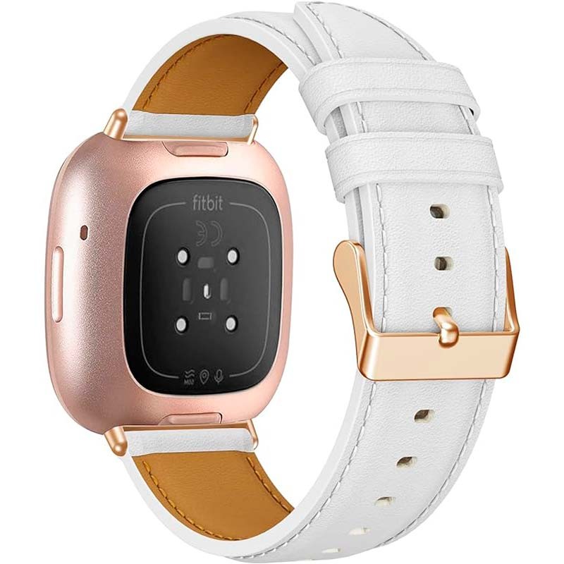 Correa de cuero blanco para Fitbit Versa 4 - Ítem1