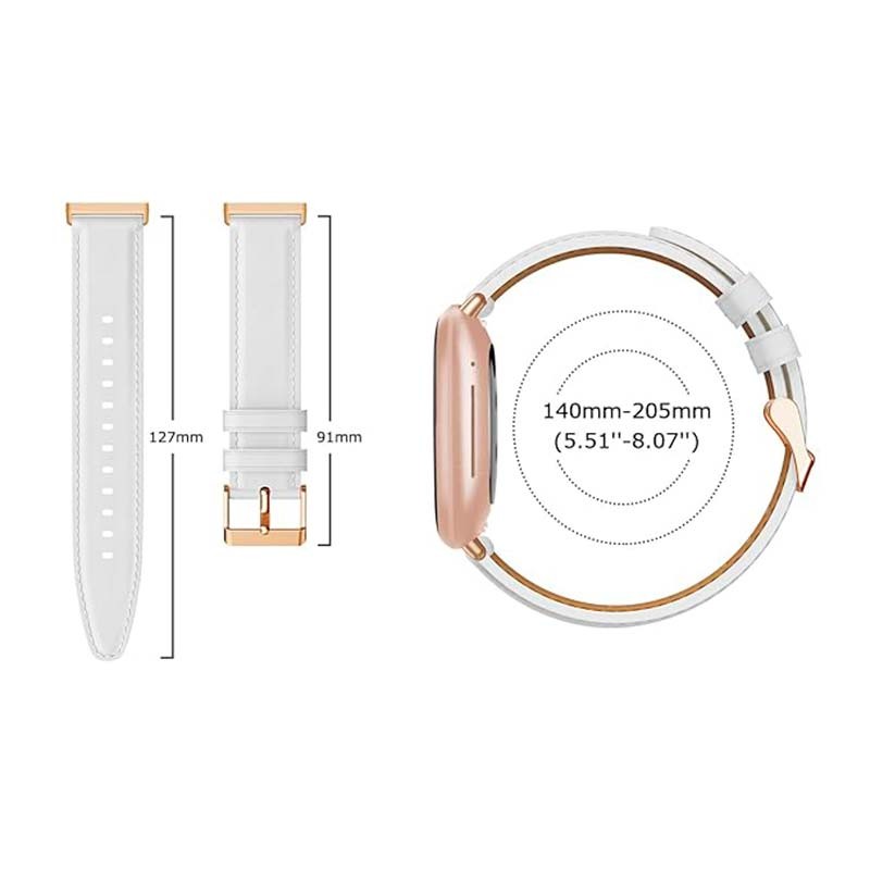 Correa de cuero blanco para Fitbit Versa 4 - Ítem3