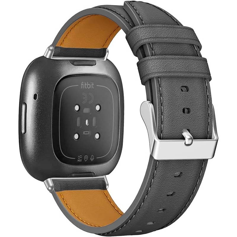 Pulseira de couro cinzento para Fitbit Versa 4 - Item1