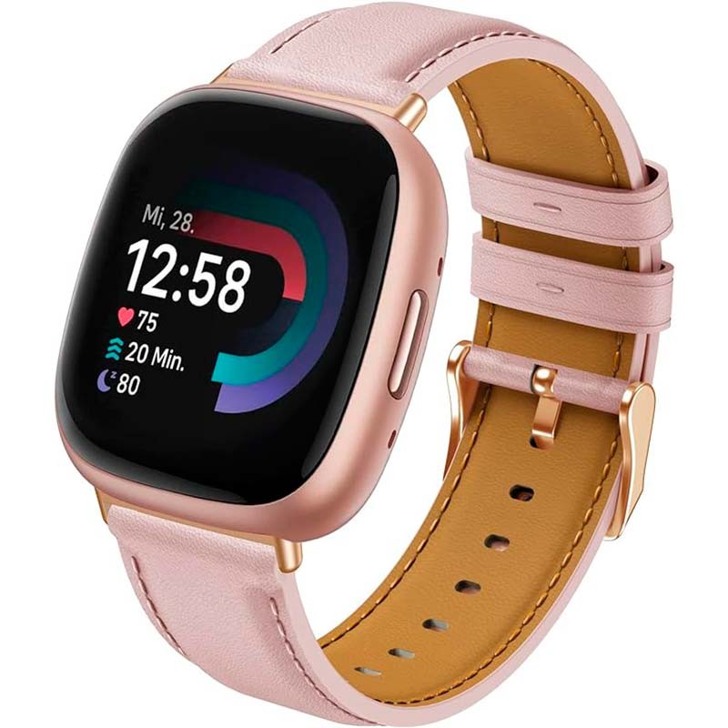 Correa para Fitbit Versa 4 - Cuero - Rosa