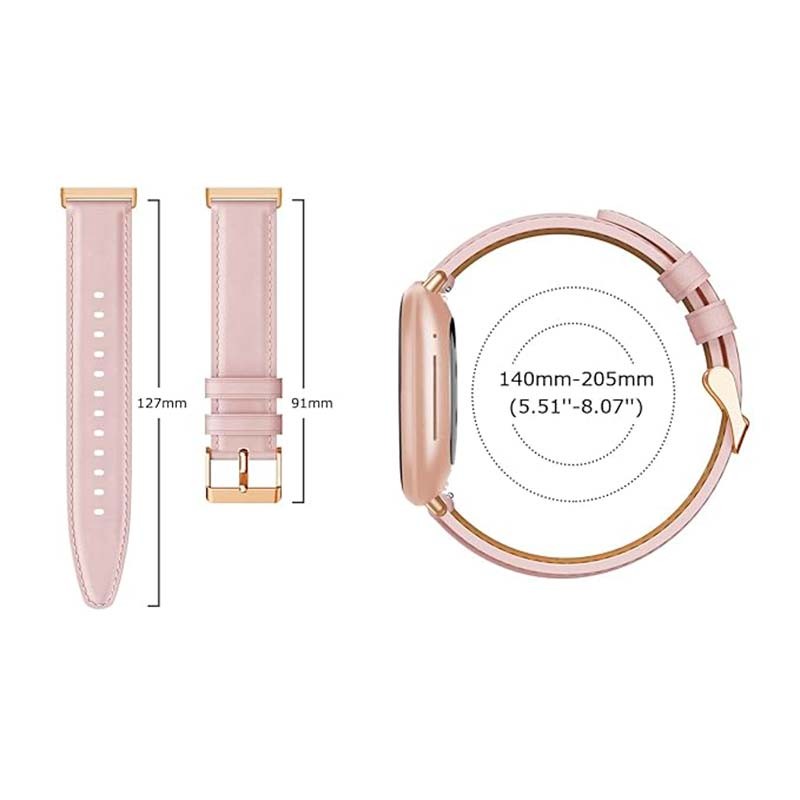 Correa de cuero rosa para Fitbit Versa 4 - Ítem3