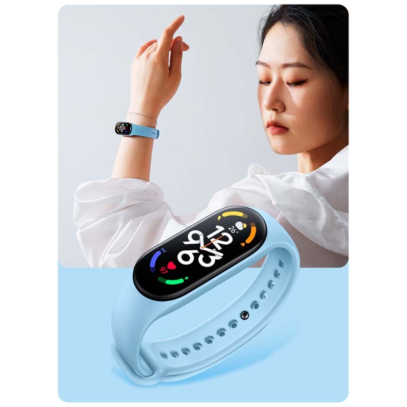 Bracelet en Silicone Original Xiaomi Smart Band 7 Bleu - Ítem1