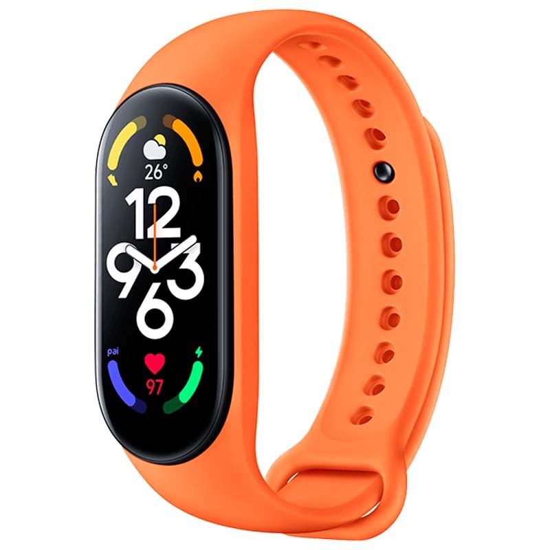 Xiaomi Mi Band 5 correa de silicona alta calidad naranja y blanco