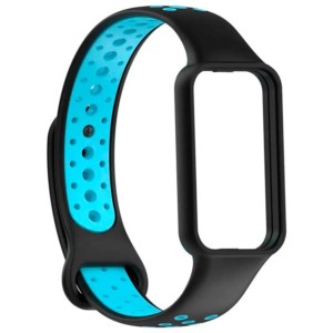 Correa Dual Color para Amazfit Band 7 Negro+Azul