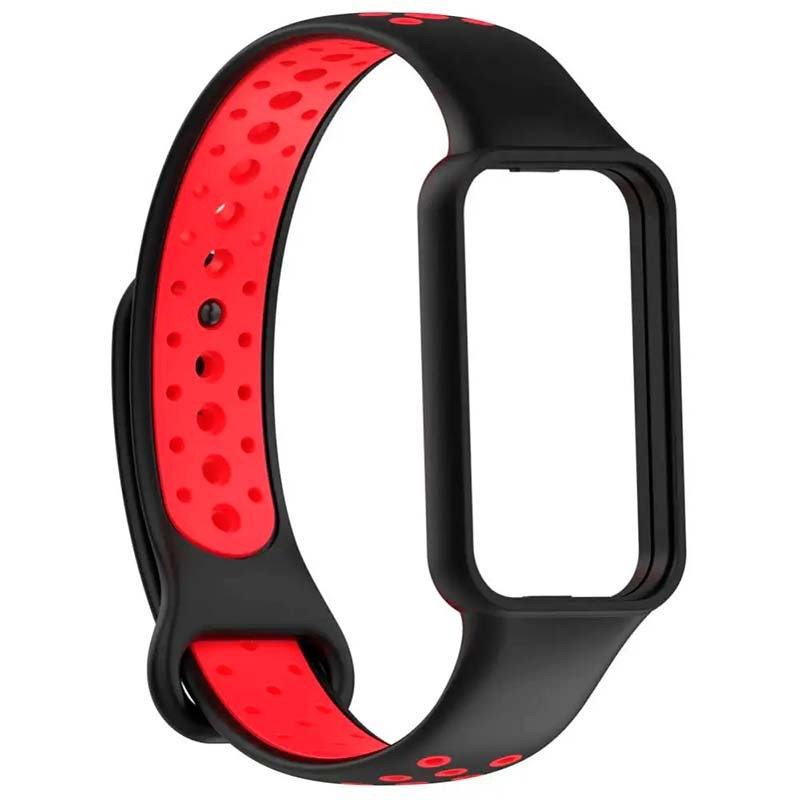 Correa Dual Color para Amazfit Band 7 Negro+Rojo - Ítem