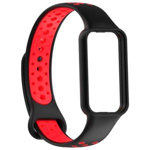 Pulseira Dual Color para Amazfit Band 7 Preto+Vermelho