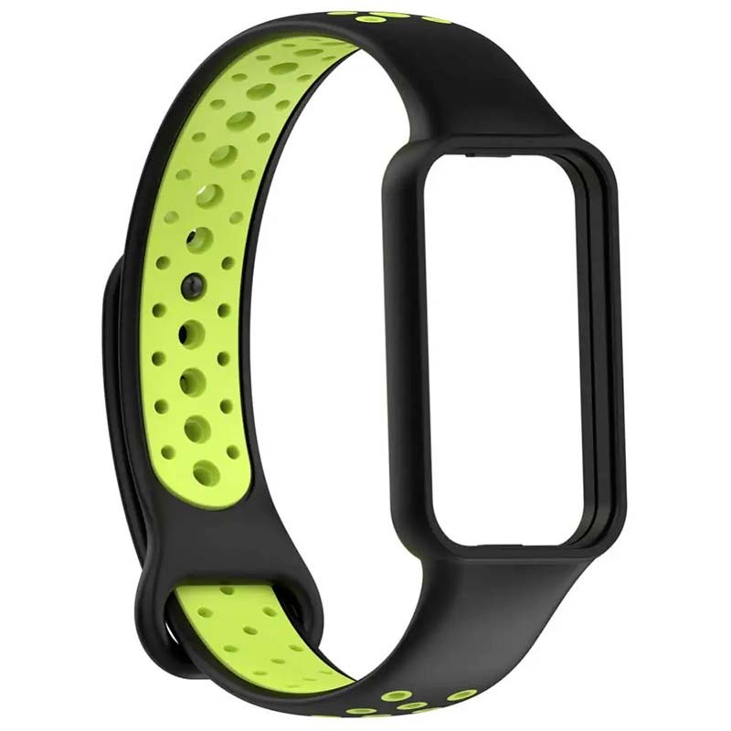 Pulseira Dual Color para Amazfit Band 7 Preto+Verde - Item