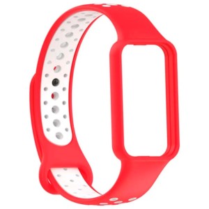 Pulseira Dual Color para Amazfit Band 7 Vermelho+Blanco