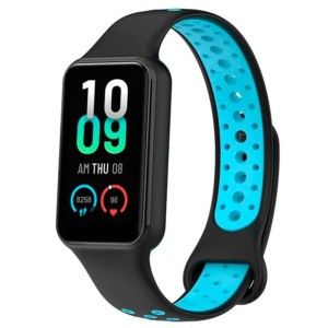 Pulseira Dual Color para Xiaomi Smart Band 8 Active Preto+Azul