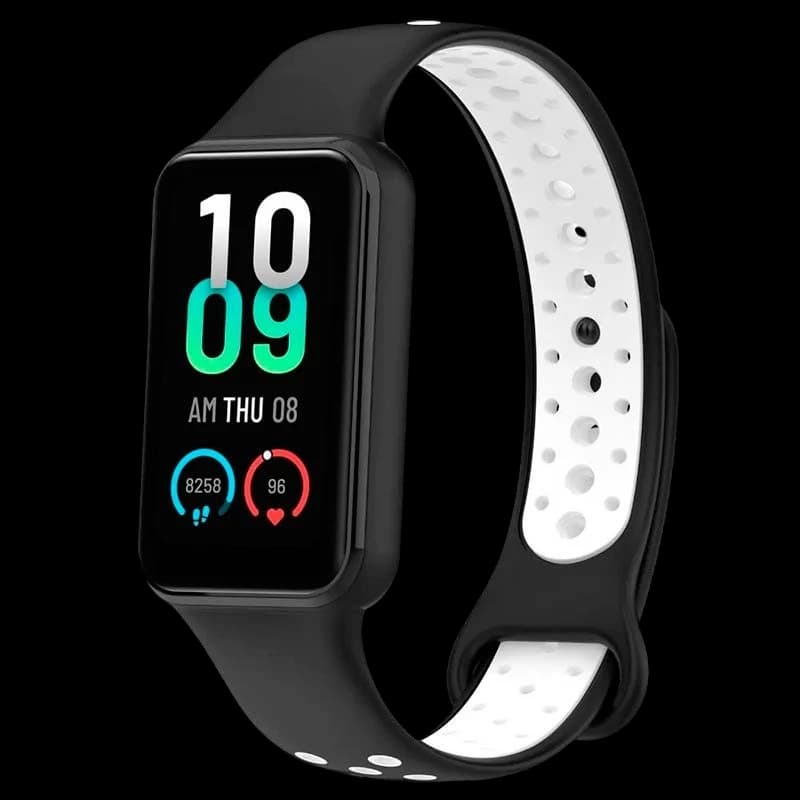 Pulseira Dual Color para Xiaomi Smart Band 8 Active Preto+Blanco