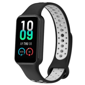 Pulseira Dual Color para Xiaomi Smart Band 8 Active Preto+Cinzento