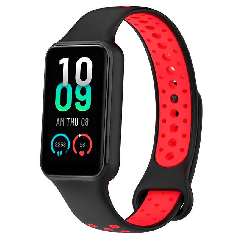 Correa para Xiaomi Smart Band 8 Active - Dual Color - TPU - Negro+Rojo