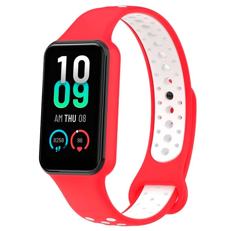 Pulseira Dual Color para Xiaomi Smart Band 8 Active Vermelho+Blanco - Item