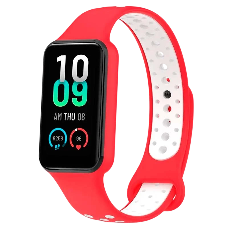 Pulseira Dual Color para Xiaomi Smart Band 8 Active Vermelho+Blanco - Item