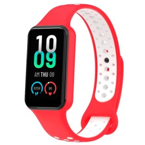 Correa Dual Color para Xiaomi Smart Band 8 Active Rojo+Blanco