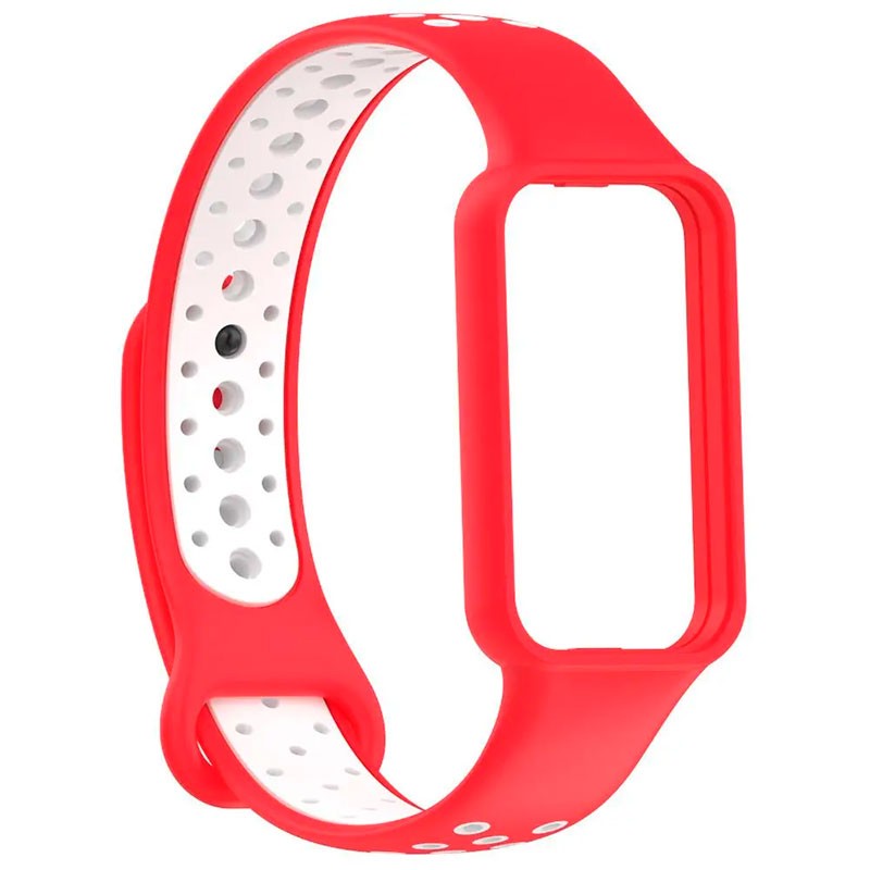 Pulseira Dual Color para Xiaomi Smart Band 8 Active Vermelho+Blanco - Item1