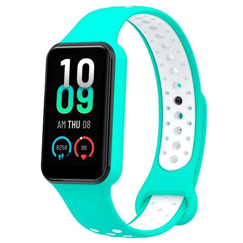 Correa Dual Color para Xiaomi Smart Band 8 Active Turquesa+Blanco - Ítem