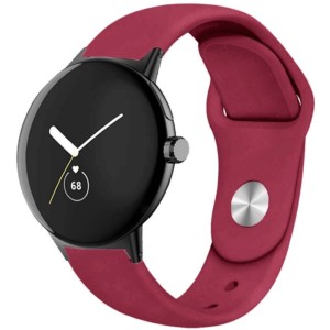 Bracelet en silicone universel Elegance de 22mm Grenat pour smartwatch