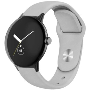 Pulseira Universal Elegance Silicone 20mm Cinzento para Smartwatch Xiaomi/Amazfit/Samsung/Huawei/Realme/Ticwatch